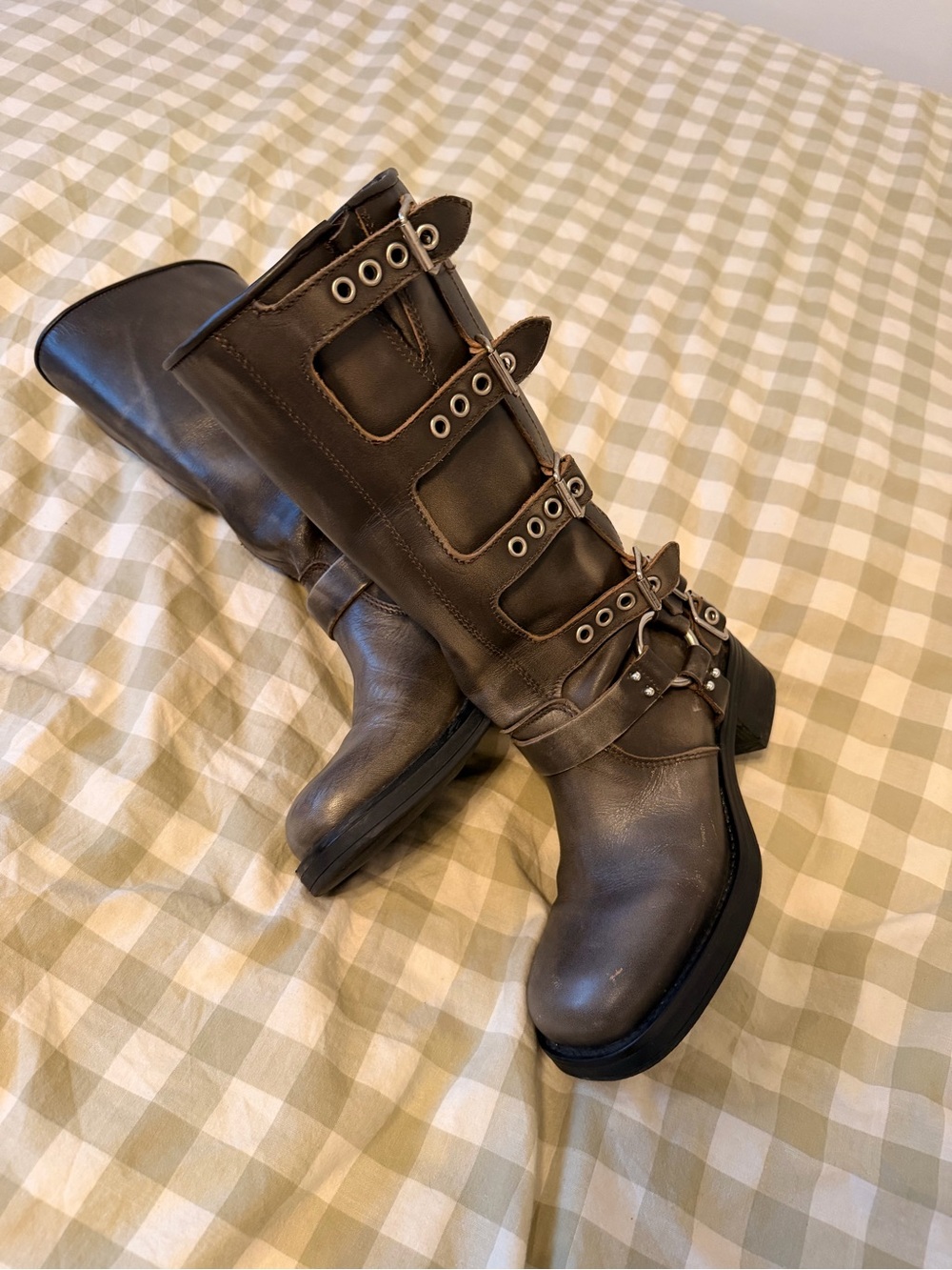 Steve Madden Buckle Motorcycle Boots - Picture 3 of 4